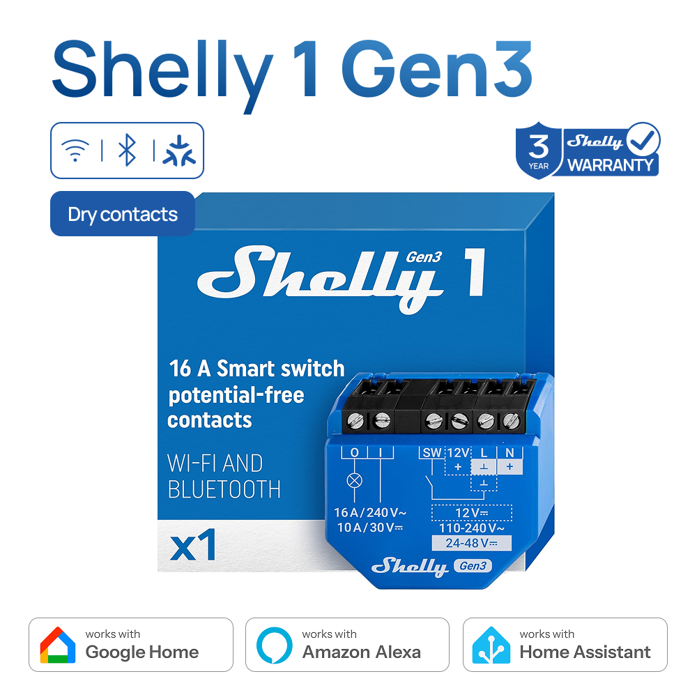 Shelly 1 Gen3 Dry Contact Smar - Shelly Plug review and price