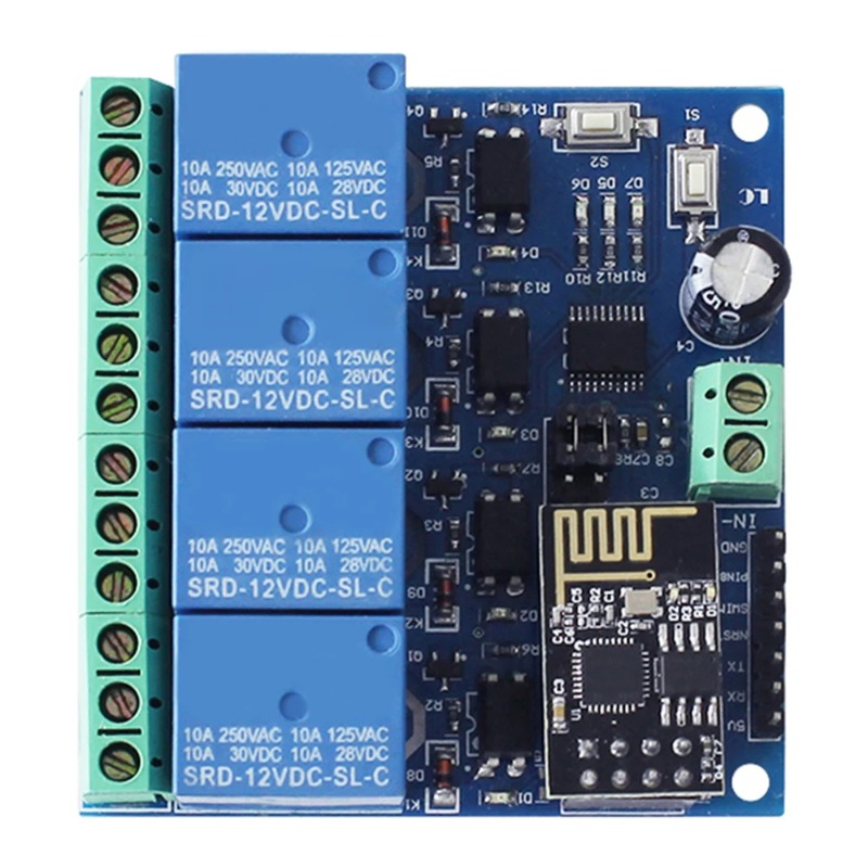 ESP8266 ESP-01 4-way WiFi rela - Smart Home Module Iot review and price