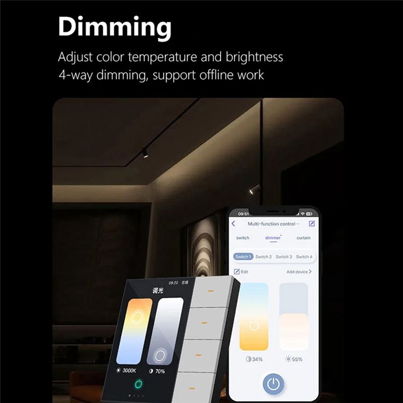 AED6-Tuya Zigbee 3.5 Inch Smar - Tuya 4 Channel review and price