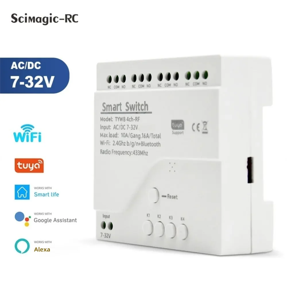 Tuya Smart WiFi 7-32V 85-250V  - Tuya 4 Channel review and price
